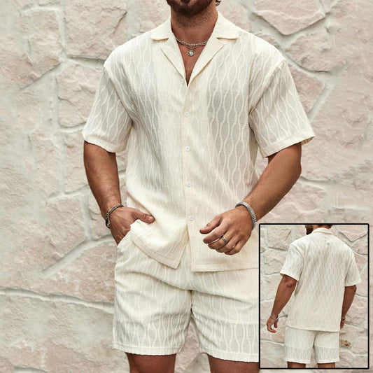 Men’s Casual Summer Tracksuit – Shirt & Shorts Set
