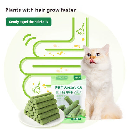 Freeze-Dried Cat Grass Sticks – Tooth Cleaning & Nutritional Treats for Cats