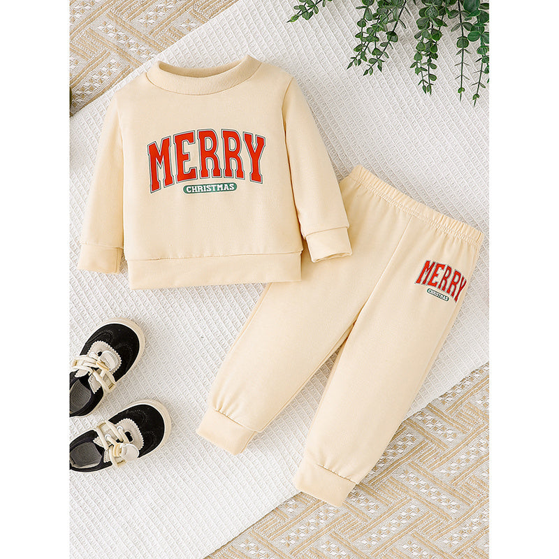 Baby Girls 2-Piece Christmas Outfit – Sweatshirt & Pants