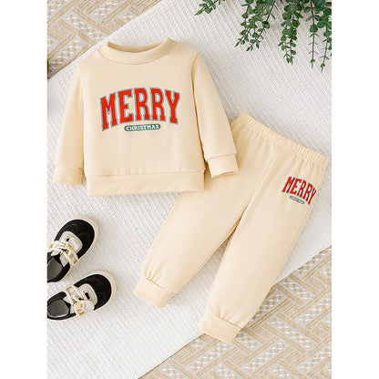 Baby Girls 2-Piece Christmas Outfit – Sweatshirt & Pants