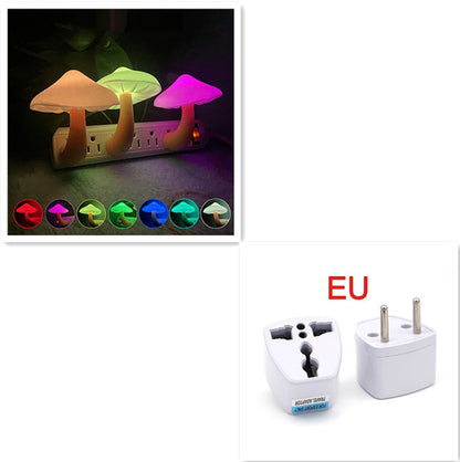 LED Mushroom Night Light – Plug-in Sensor Lamp for Home & Bedroom