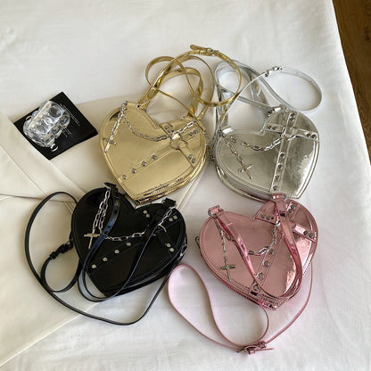 Women’s Heart Chain Large Shoulder Bag