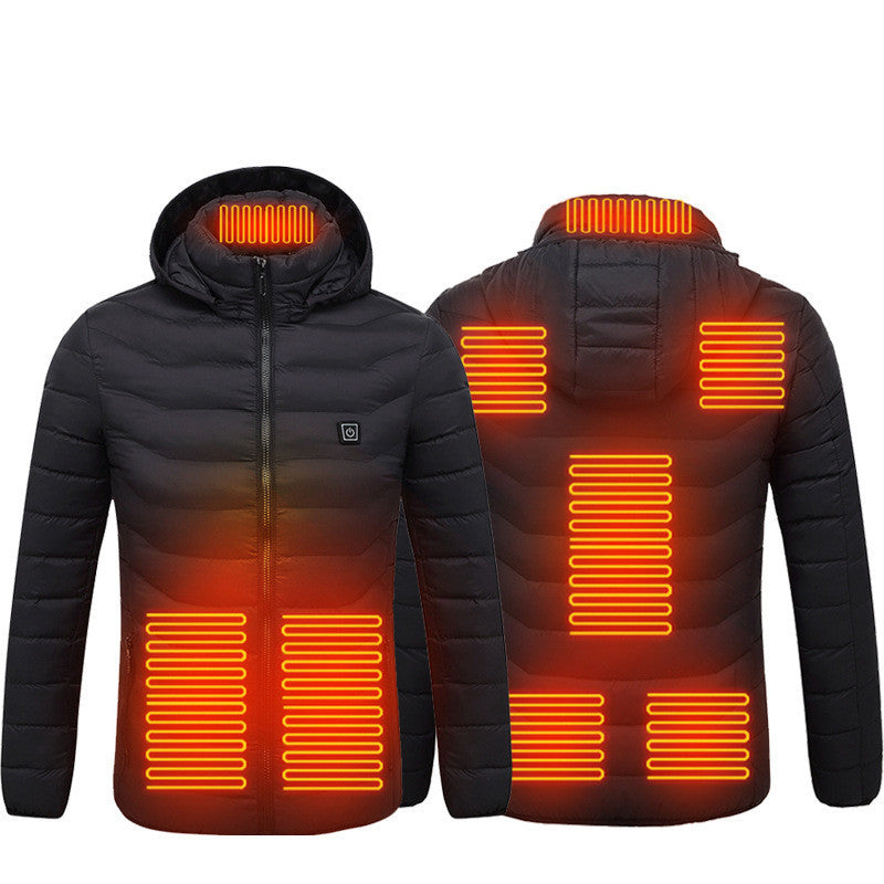 Men's USB Heated Jacket – Electric Thermal Winter Coat with Heating Pads