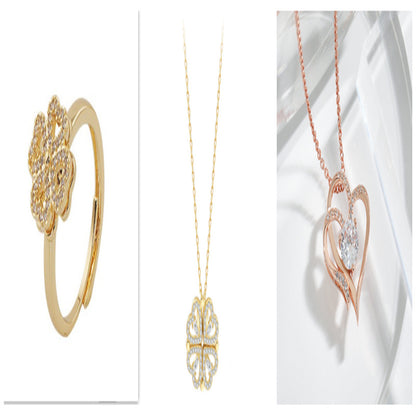 Women’s Zircon Four-leaf Clover Necklace – Multi-Wear Detachable Clavicle Chain