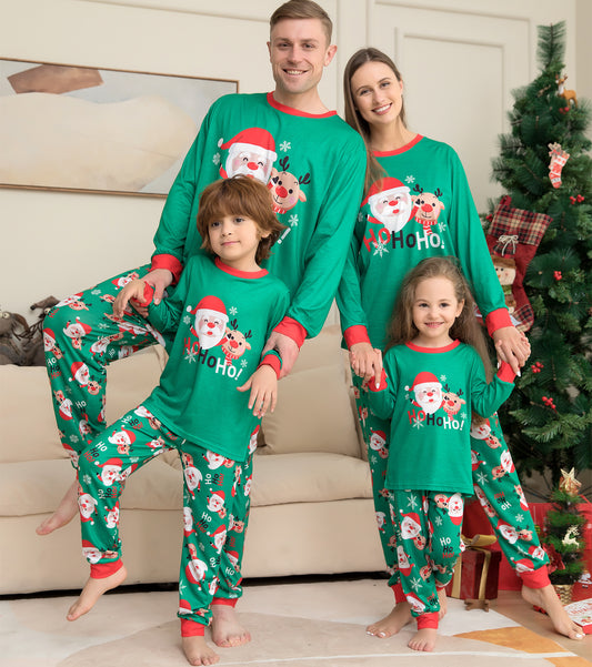 "Family Christmas Pajamas Set Matching Santa Claus Print Sleepwear"