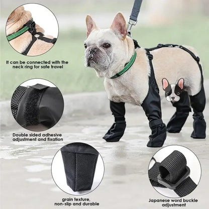 Waterproof Dog Shoes – Adjustable Breathable Pet Boots for Outdoor Walking