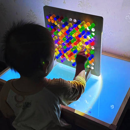 Montessori Early Childhood Education Rainbow Wire-wrap Board Pixel Art Educational Toys