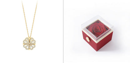 Women’s Zircon Four-leaf Clover Necklace – Multi-Wear Detachable Clavicle Chain