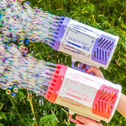 Rocket Bubble Gun – 69 Holes Automatic Bubble Machine with Lights