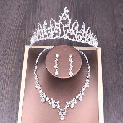 Bridal Rhinestone Crown & Necklace Set