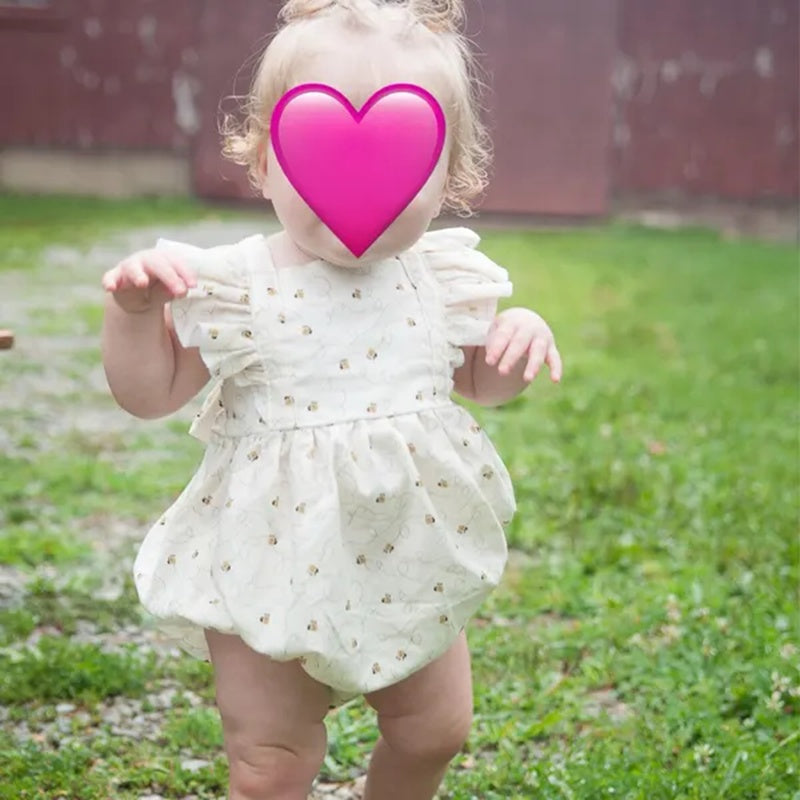 Baby Girl Bee Romper 1st Birthday Outfit Infant Bubble Romper