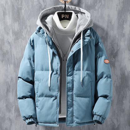 Men’s Hooded Winter Jacket – Thick Windproof Cotton Coat