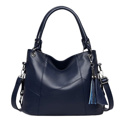 Women’s Large Capacity Leather Tassel Handbag