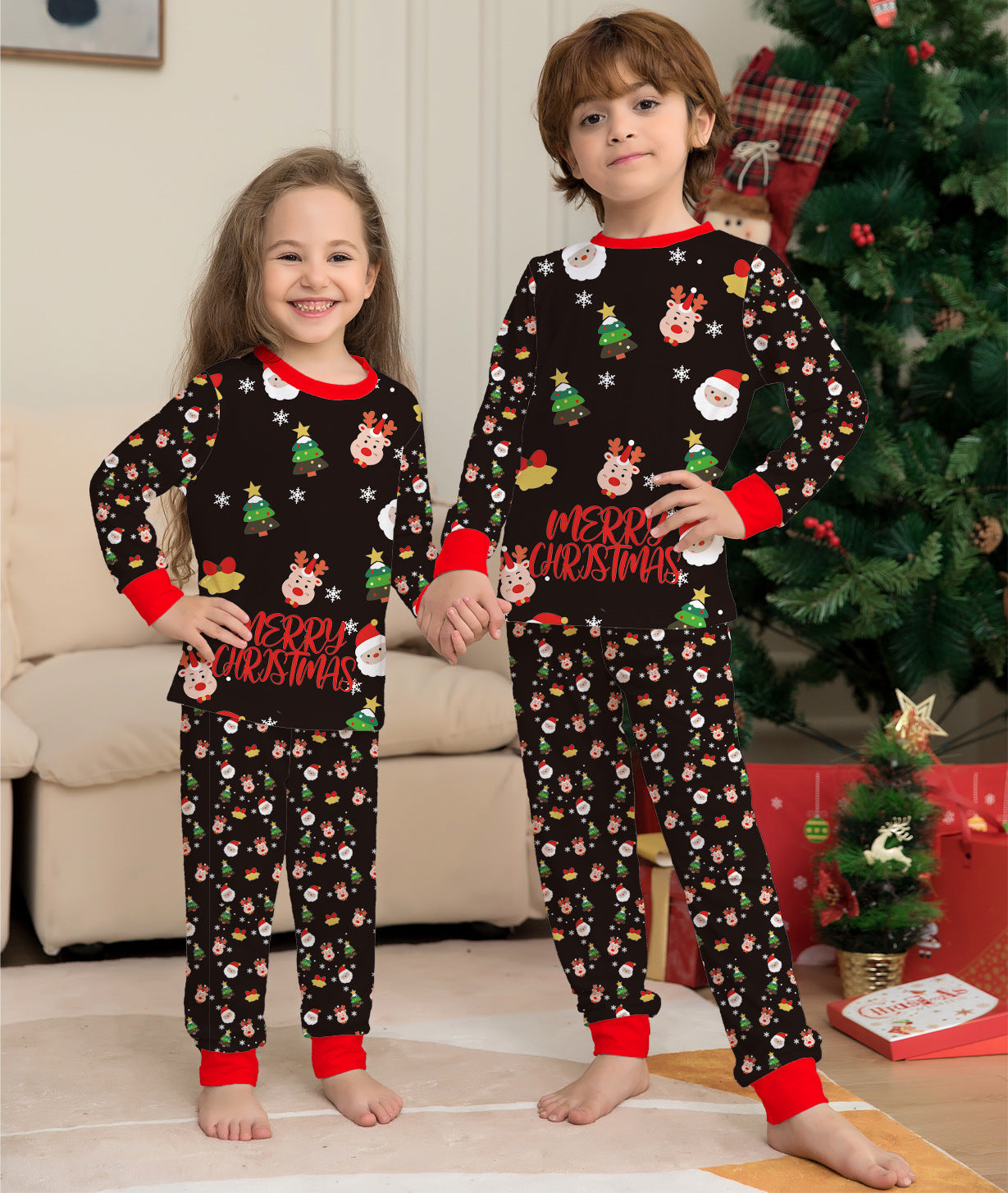 "Family Christmas Pajamas Set Matching Xmas Sleepwear Outfits"