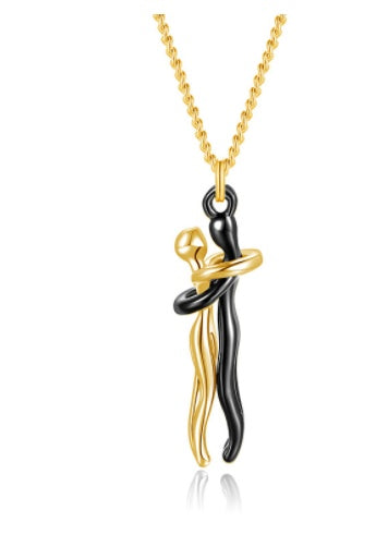 Love Hug Necklace for Couples – Unisex Jewelry Gift for Men and Women