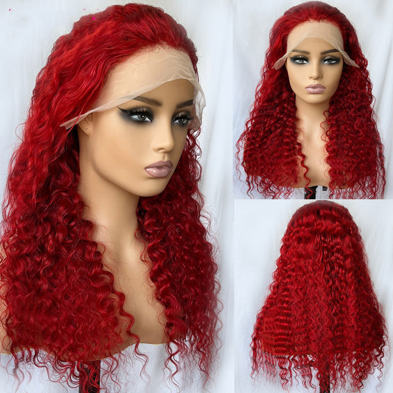 Red Deep Wave Human Hair Wig – Natural Look Headgear