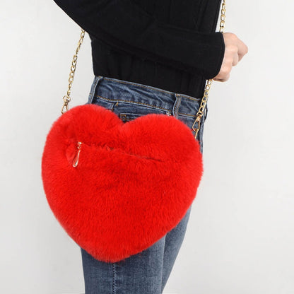 Love Plush Chain Shoulder Bag for Women – Valentine’s Day Party Bag