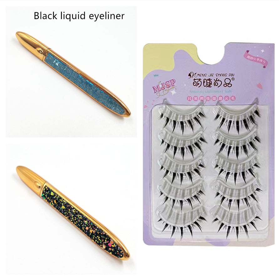 Self-Adhesive False Eyelashes with Multicolor Eyeliner – No Glue Needed