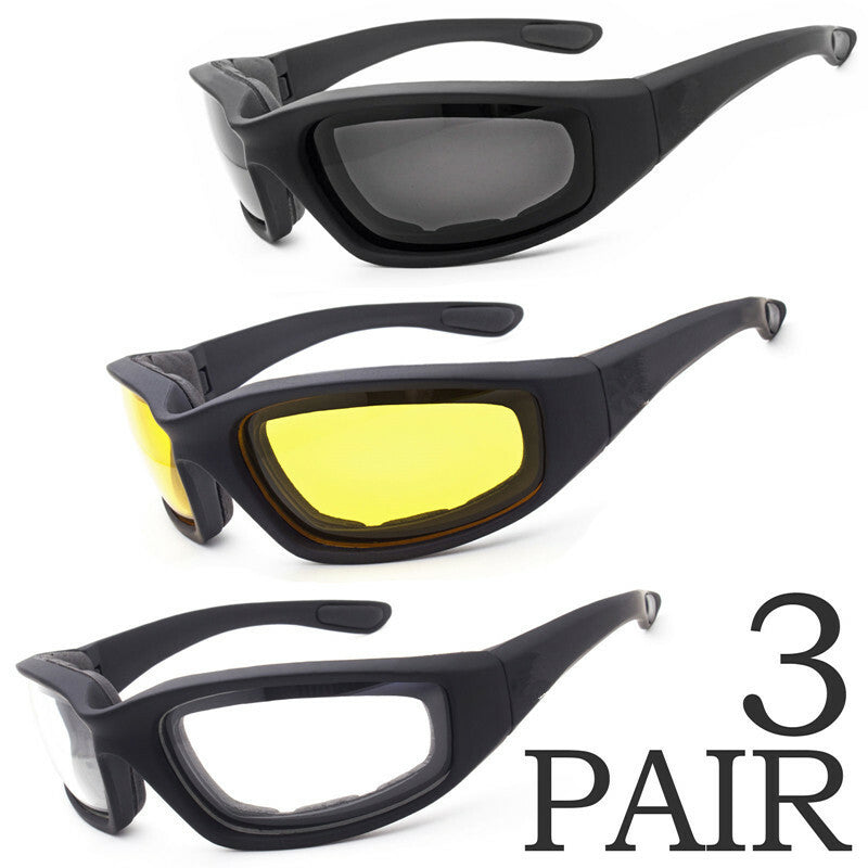 Cycling Sunglasses Chopper Outdoor Sports Glasses for Men UV400 Protection 3 Pack