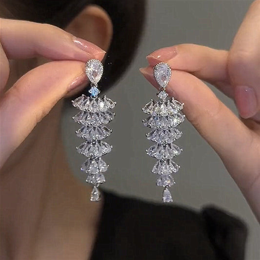 Zircon Christmas Tree Earrings – Dangle Jewelry for Women