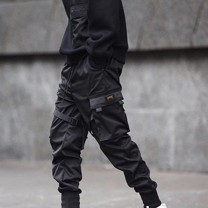 Men’s Black Hip Hop Cargo Joggers