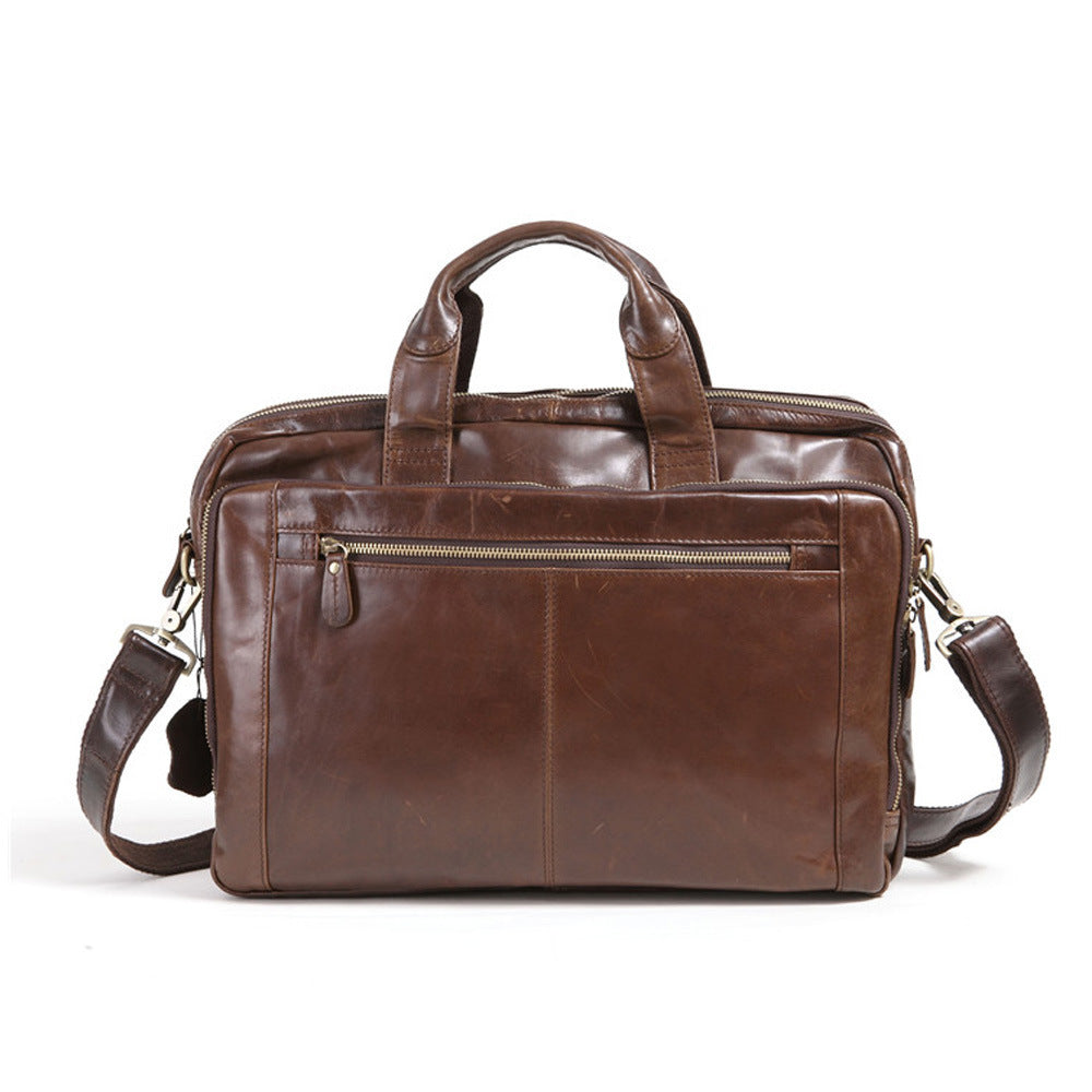 Men’s Cowhide Leather Business Briefcase – Laptop Bag