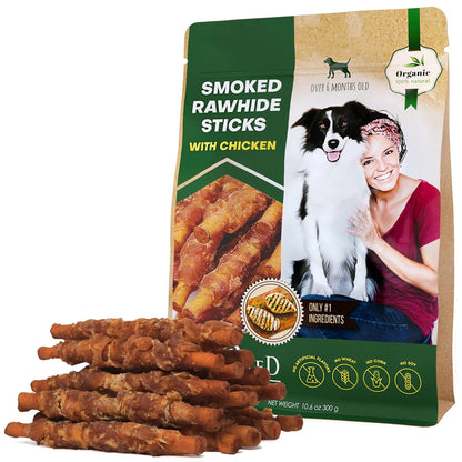 Dog Rawhide Sticks with Chicken – Grain-Free Natural Chew Treats