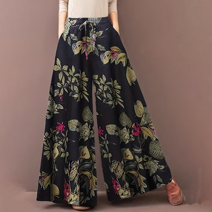 Plus Size Botanical Wide Leg Pants
