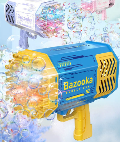 Rocket Bubble Gun – 69 Holes Automatic Bubble Machine with Lights
