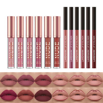 12-Pcs Lipstick & Lip Liner Set – Waterproof Long-Lasting Matte Makeup