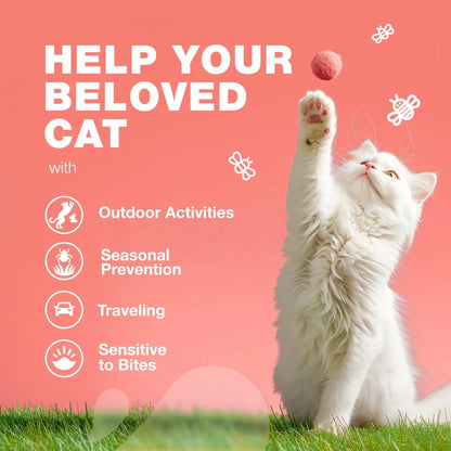 Cat Flea & Tick Chews – Daily Oral Soft Treats for All Breeds & Ages, Natural Chicken Flavor