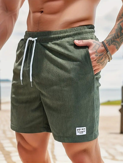 Men’s Lace-Up Corduroy Shorts – Summer Sports Pants