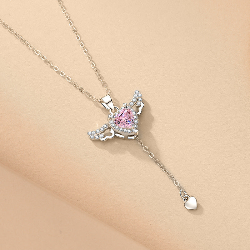Cupid Heart Angel Wings Necklace – Valentine’s Jewelry Gift