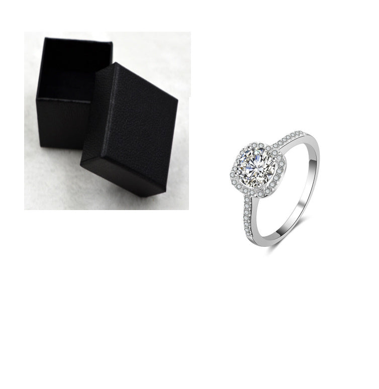 Silver Cubic Zirconia Engagement Ring