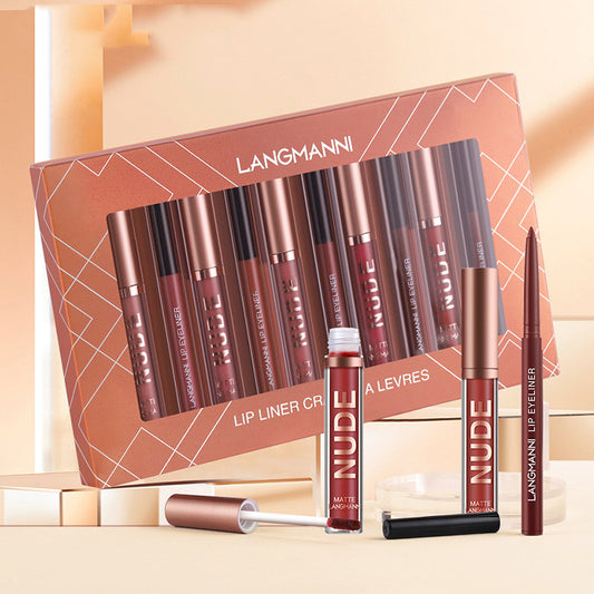 12-Pcs Lipstick & Lip Liner Set – Waterproof Long-Lasting Matte Makeup