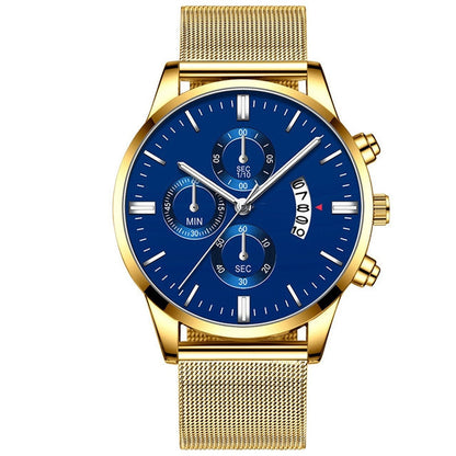 Men’s Luxury Business Quartz Watch – Mesh Band Design