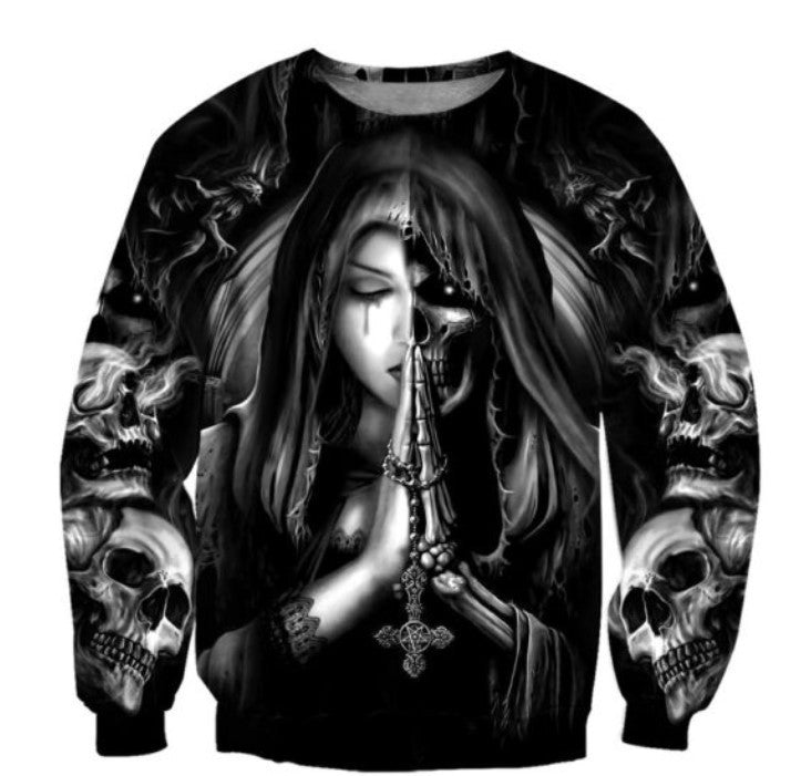 Halloween Skull 3D Sweatshirt – Anime Print Pullover