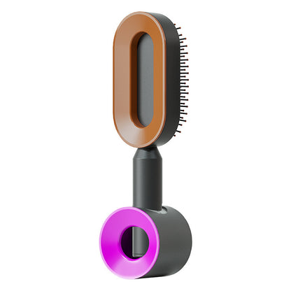 "Self-Cleaning Hair Brush for Women with Scalp Massage & Anti-Static Features"