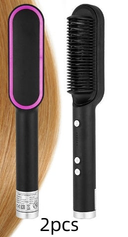2-in-1 Hair Straightener & Curling Hot Comb – Electric Hair Brush