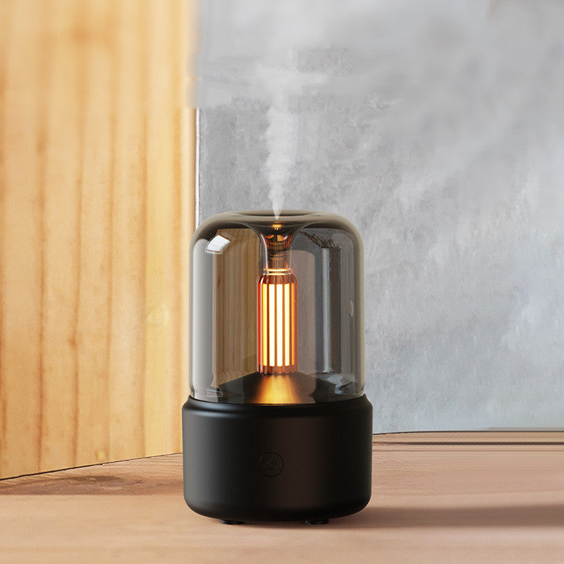 Portable USB Aroma Diffuser – LED Candlelight Humidifier