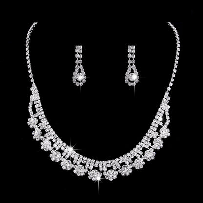 Rhinestone Zircon Water Drop Jewelry Set