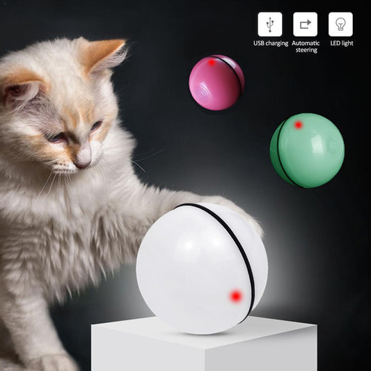 LED Laser Rolling Cat Toy Ball – Electronic Interactive Play Toy for Pets