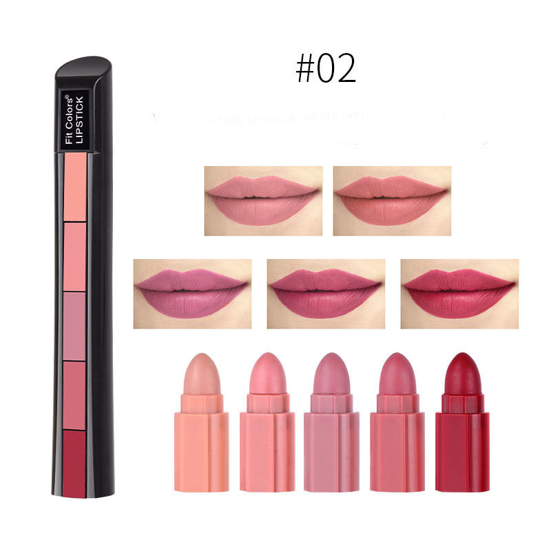 5-Color Matte Lipstick Set – Long Lasting Waterproof Velvet