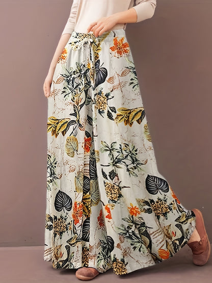 Plus Size Botanical Wide Leg Pants