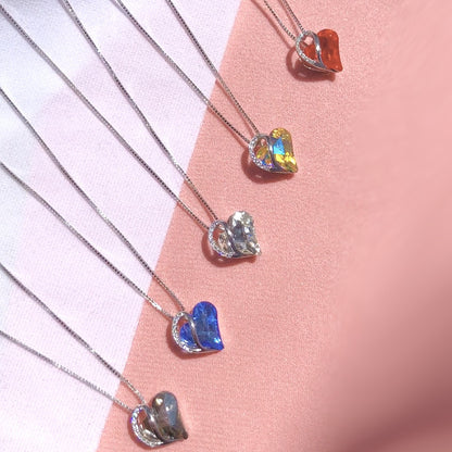 925 Silver Heart Necklace – Geometric Pendant for Women