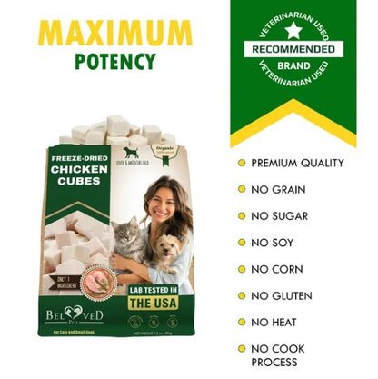 Freeze-Dried Cubes for Cats & Dogs – 5.3 oz (150g) Healthy Treats