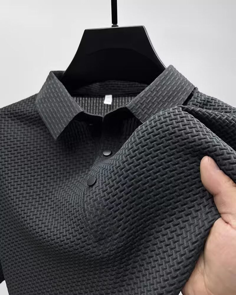 Men’s Short Sleeve Polo Shirt Business Casual Lapel T-Shirt