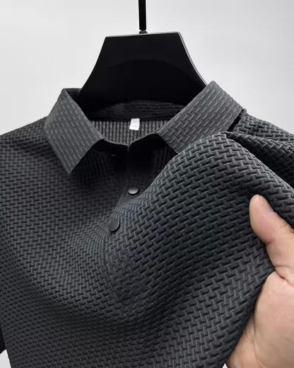 Men’s Short Sleeve Polo Shirt Business Casual Lapel T-Shirt