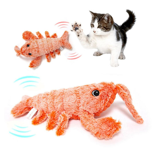 Electric Jumping Shrimp Cat Toy – USB Rechargeable Plush Lobster Simulation for Pets