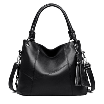 Women’s Large Capacity Leather Tassel Handbag